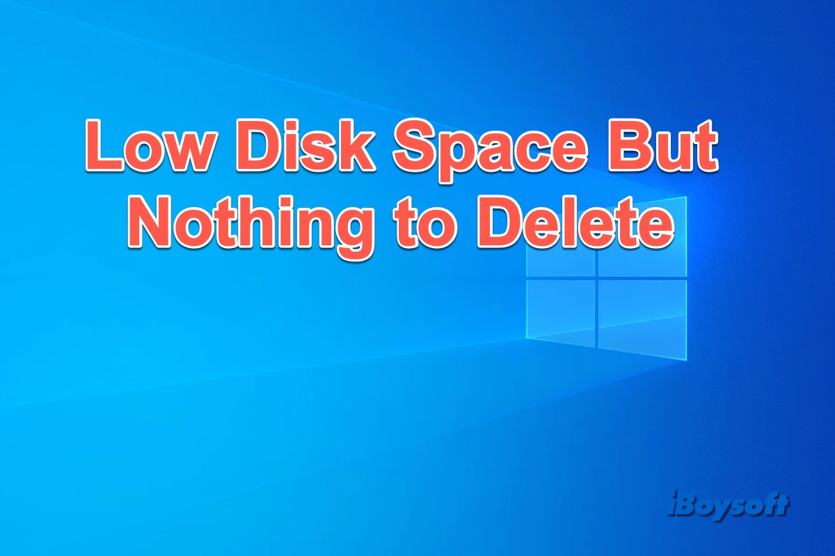 low disk space but nothing to delete