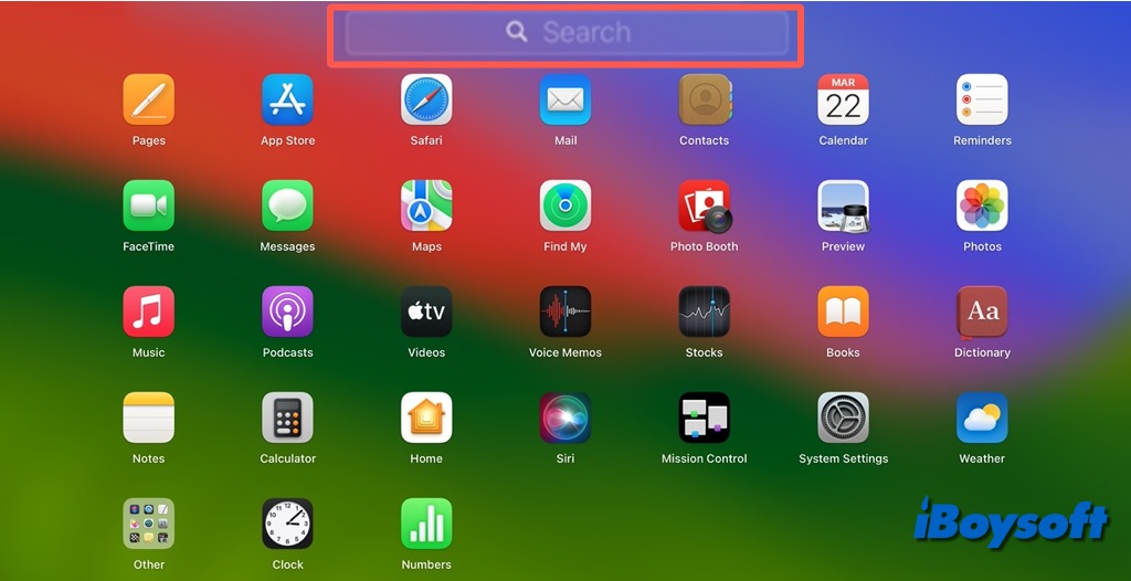 search app in launchpad