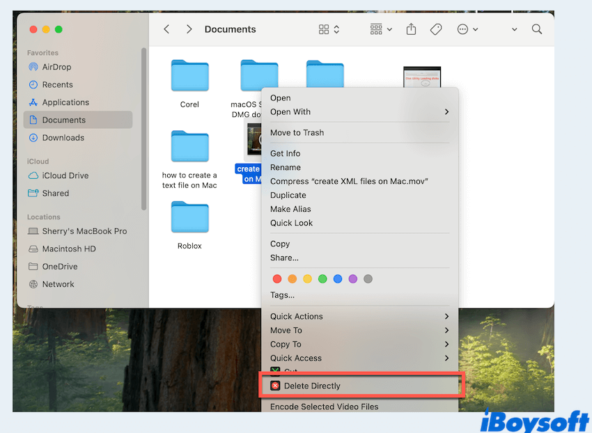 Use Delete Directly on Mac