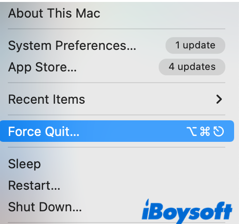 force quit on Mac