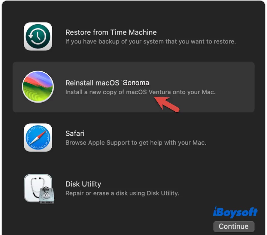 reinstall macOS in Recovery Mode