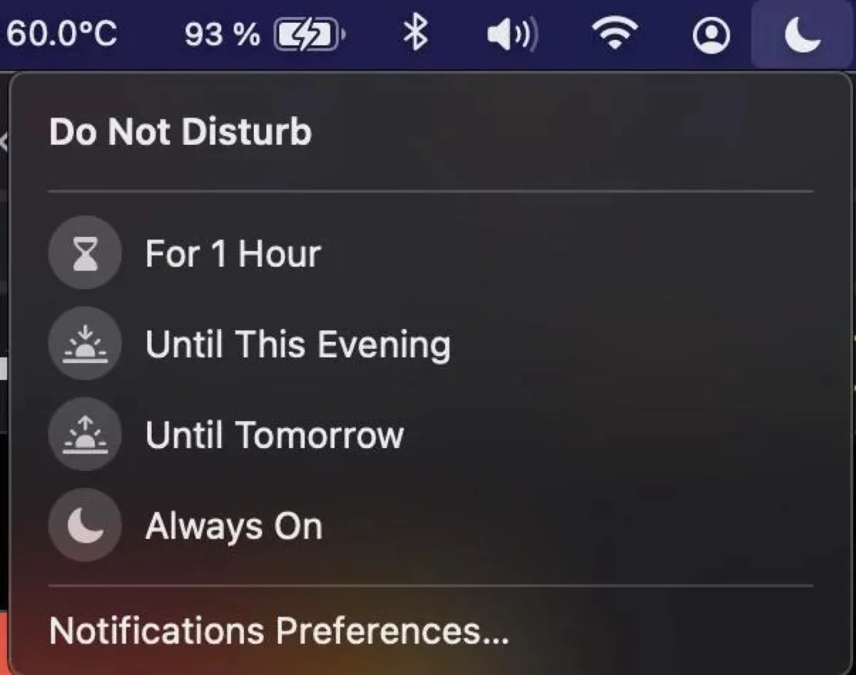 Turn off Do Not Disturb on Big Sur