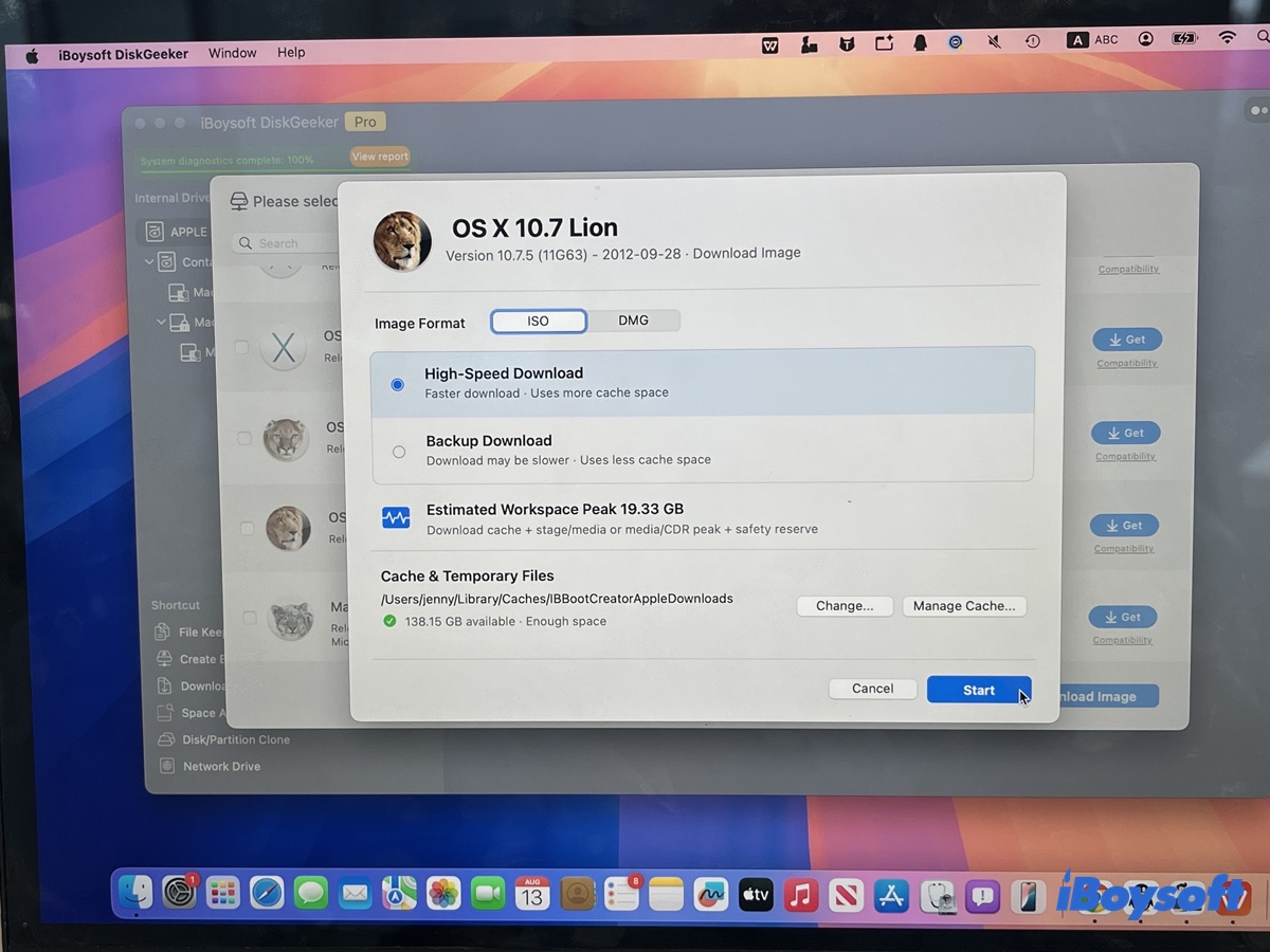 Choose the way to download the ISO file