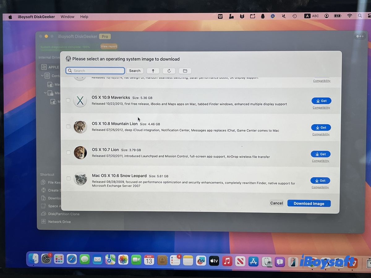 Choose OS X 10.7