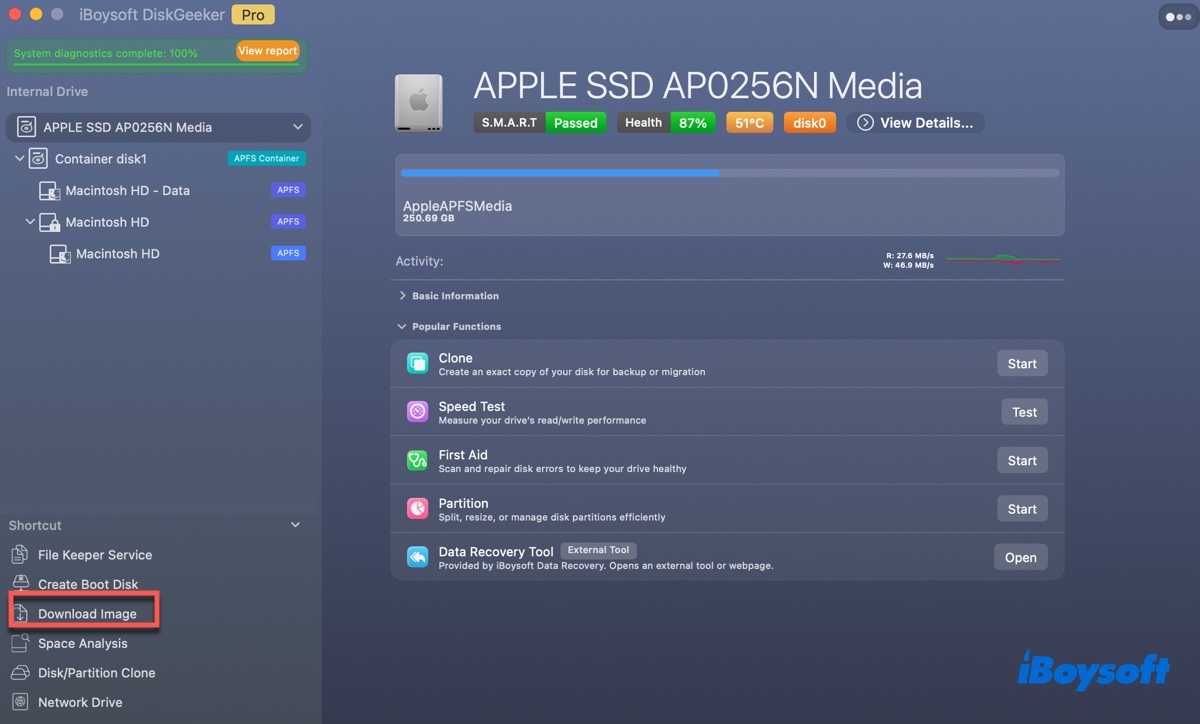 Tap the Download Image button