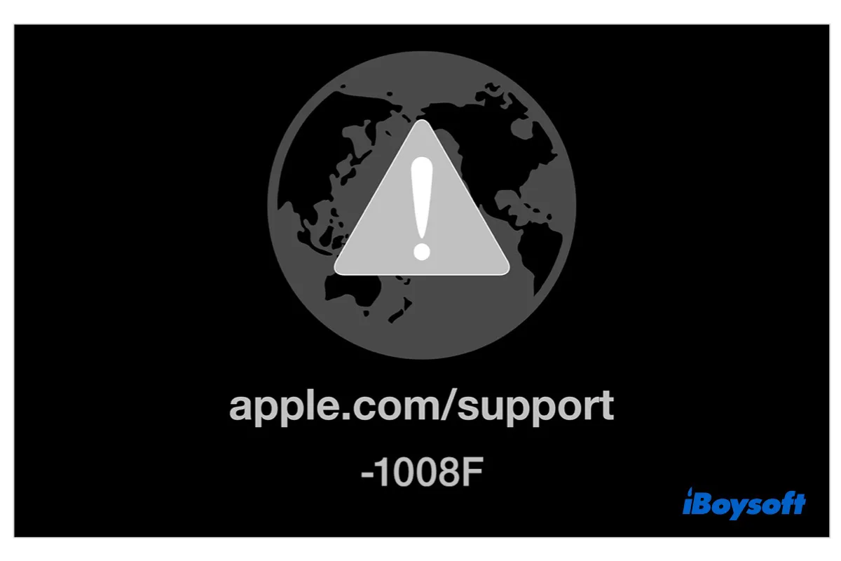 Mac startup error 1008F