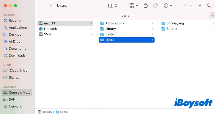 open your users folder on Mac