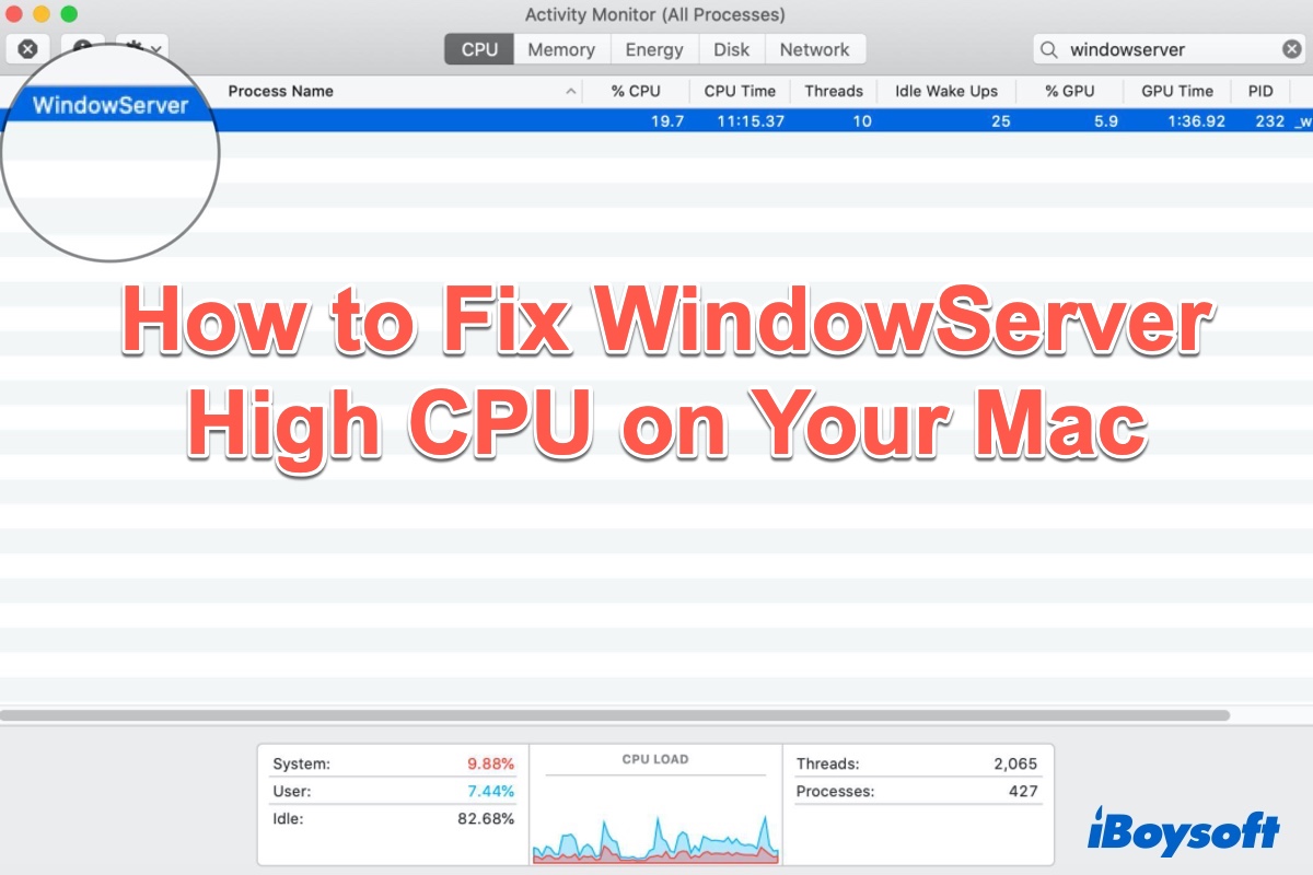 how to fix windowserver Mac high cpu
