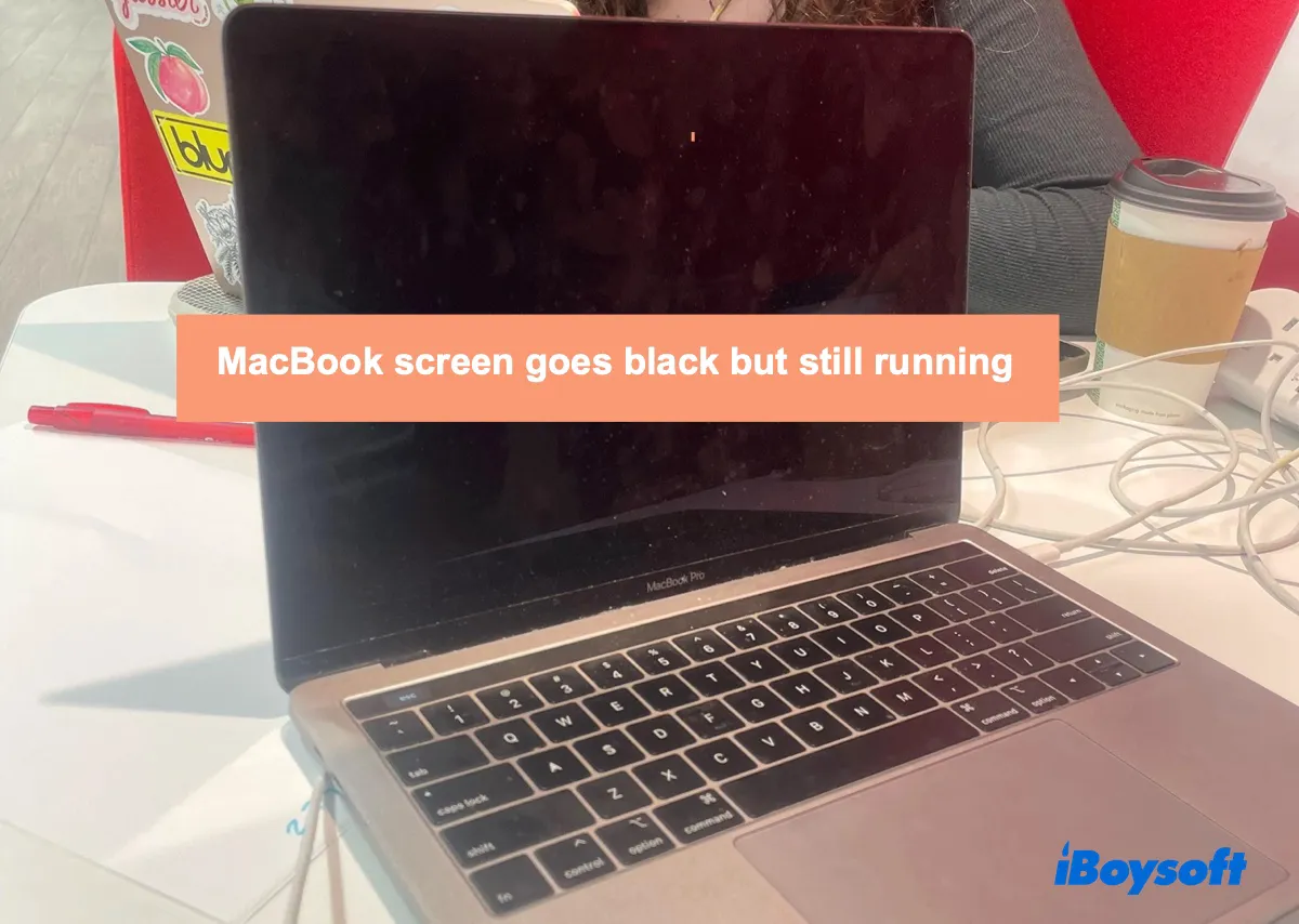 MacBook screen goes black but still running