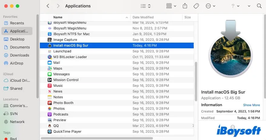 téléchargement de Mac OS Big Sur