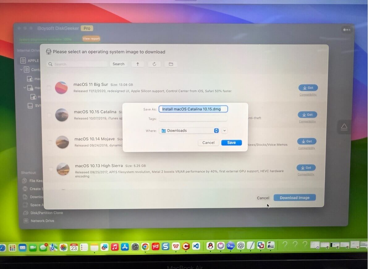 salvar o DMG do macOS Catalina