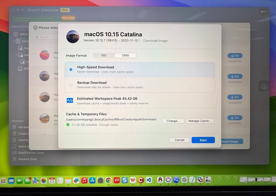 selecionar o DMG do macOS Catalina