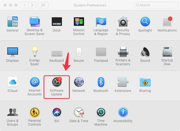 Download and update macOS in Software Update in System Preferences