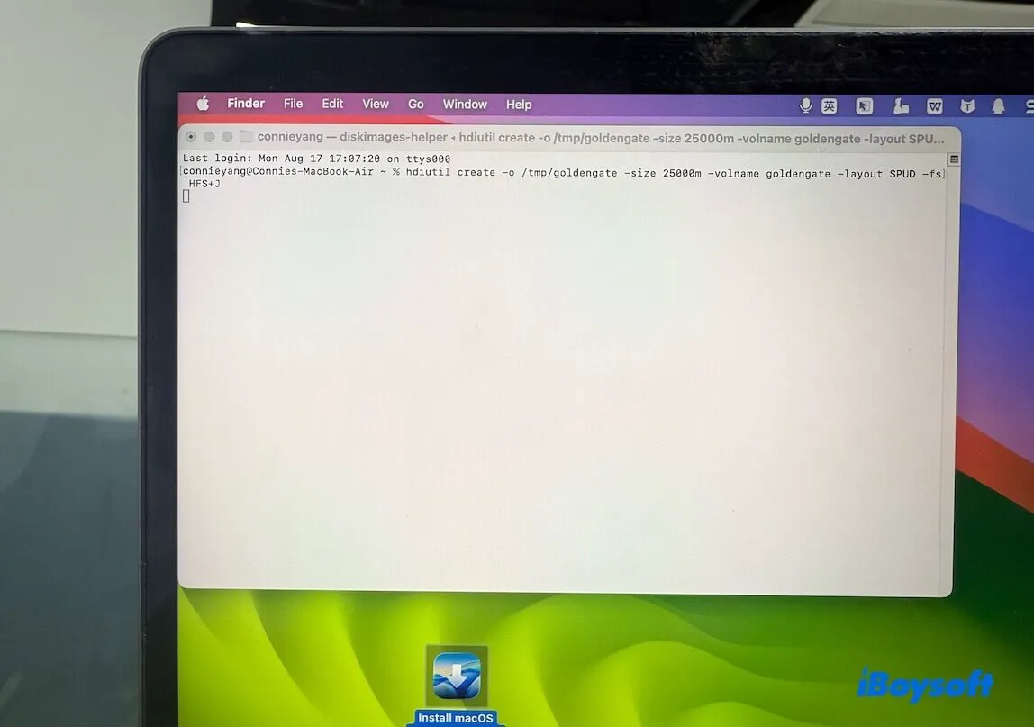 create an empty disk image