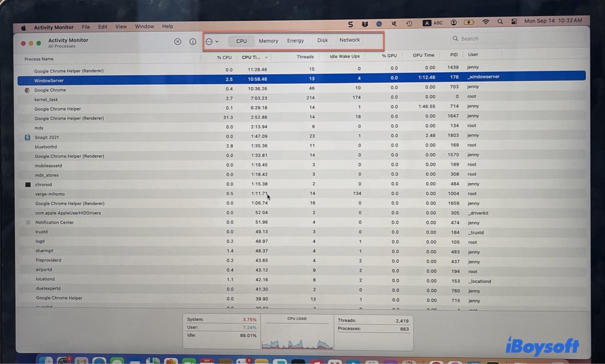 Check Activity Monitor to find culprit