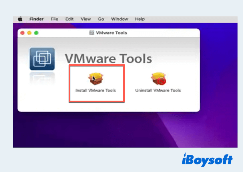 install macOS High Sierra on VMware step to install VMware tools