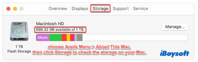 check Mac storage space