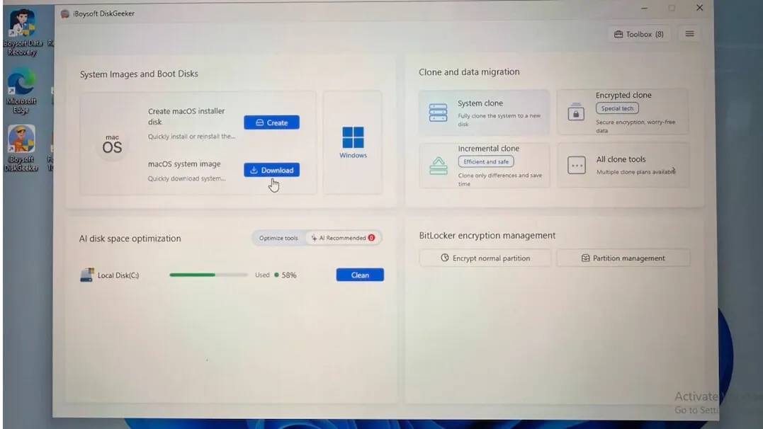 download macOS system image on PC