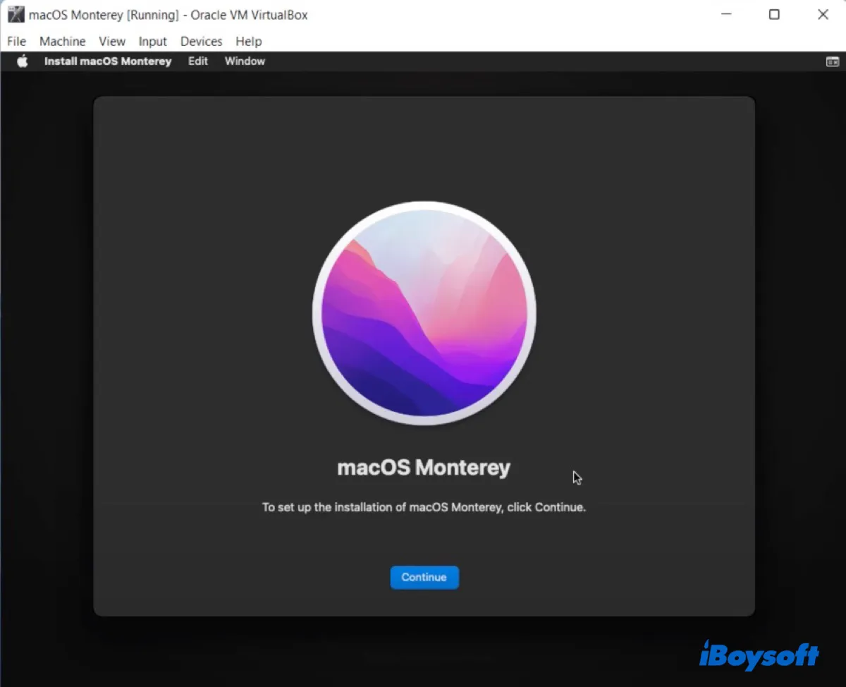 Windows PCにmacOS Montereyをインストールするための指示に従ってください