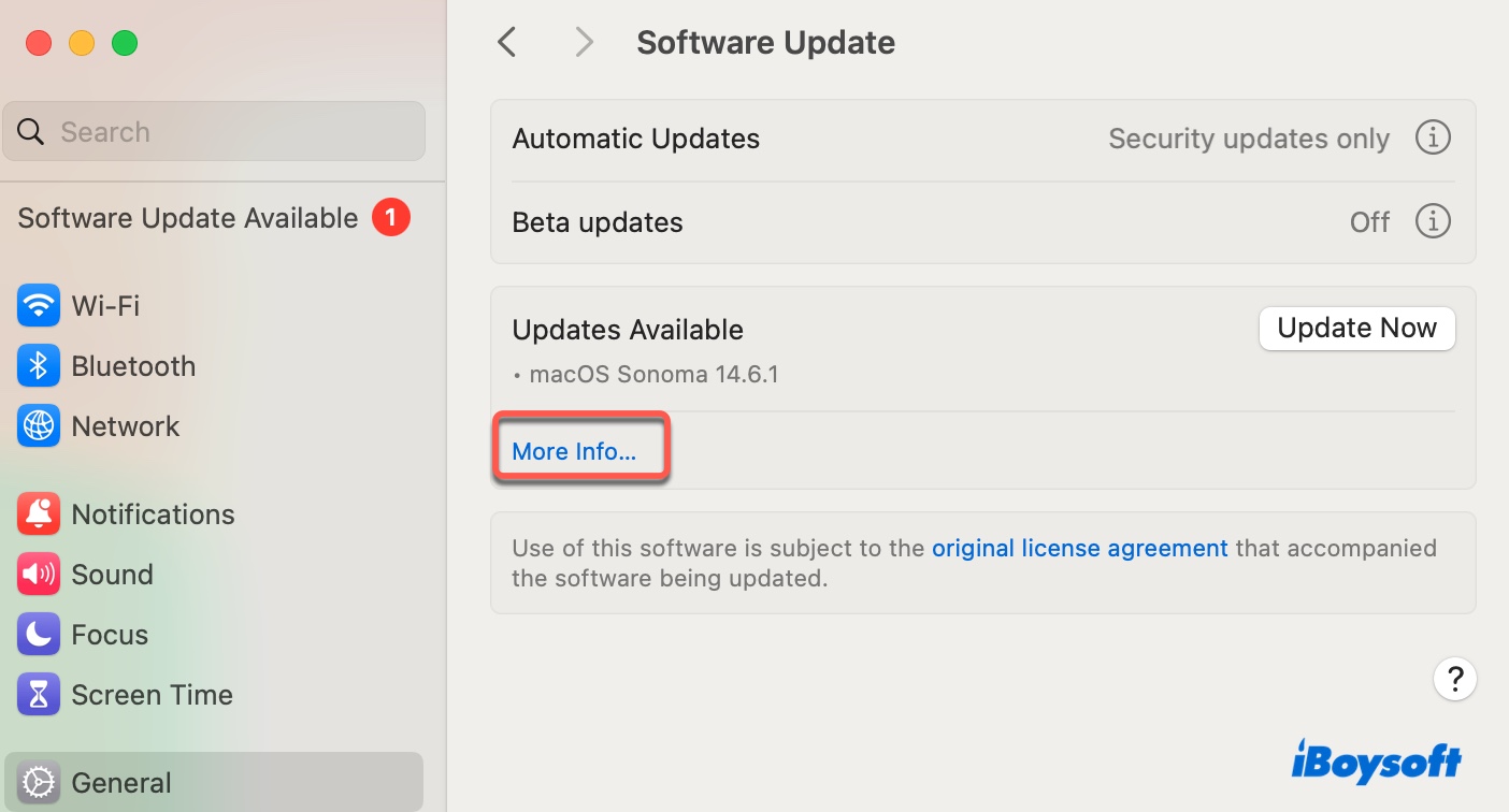 Actualizar el macOS actual antes de actualizar a macOS Sequoia