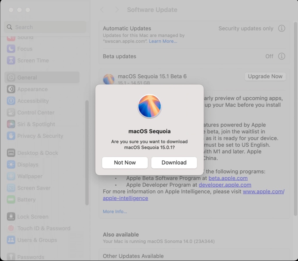 descargar macos sequoia con App Store