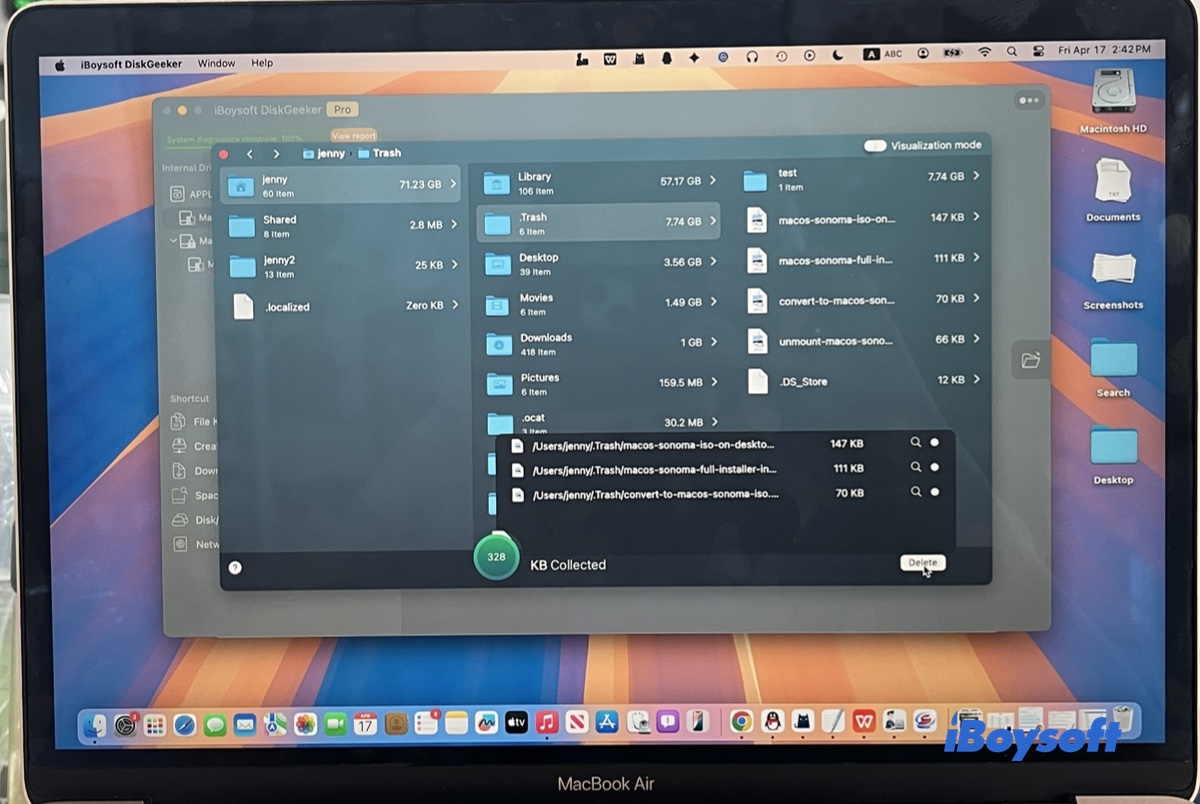 Deleting unwanted files to clear space