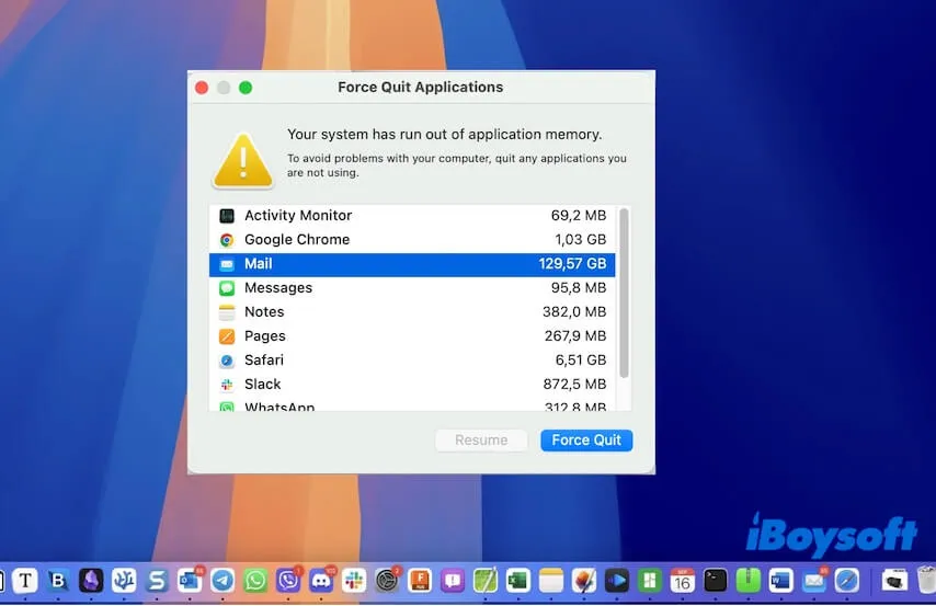 forcer la fermeture des applications sur Mac