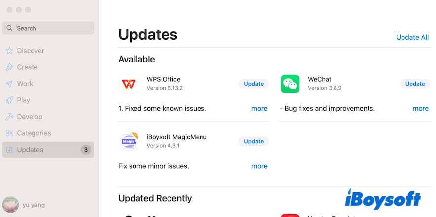 update apps in App Store