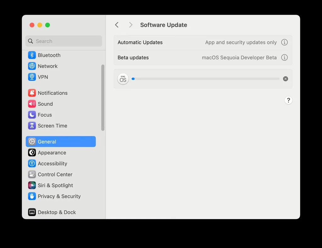 macos sequoiaのダウンロードがストップした