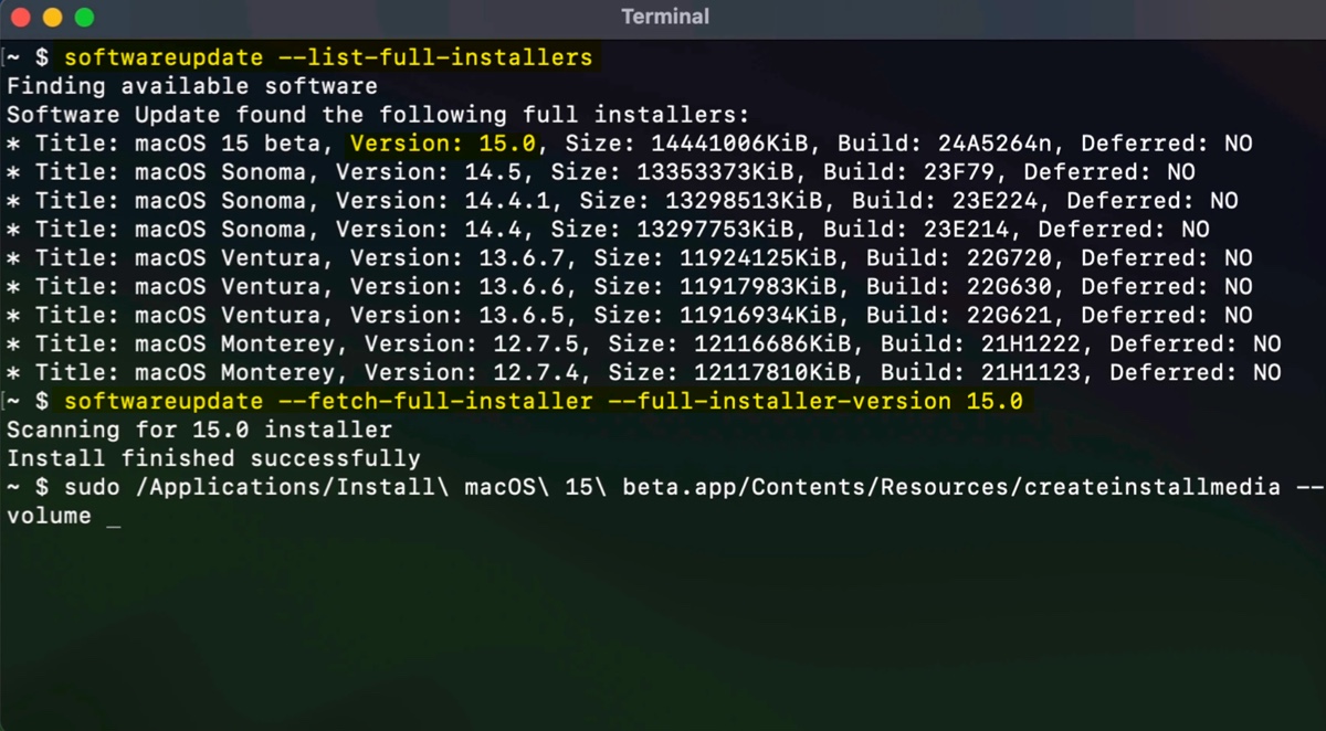 Como baixar o macOS Sequoia do Terminal quando seu Mac está preso no download do macOS Sequoia