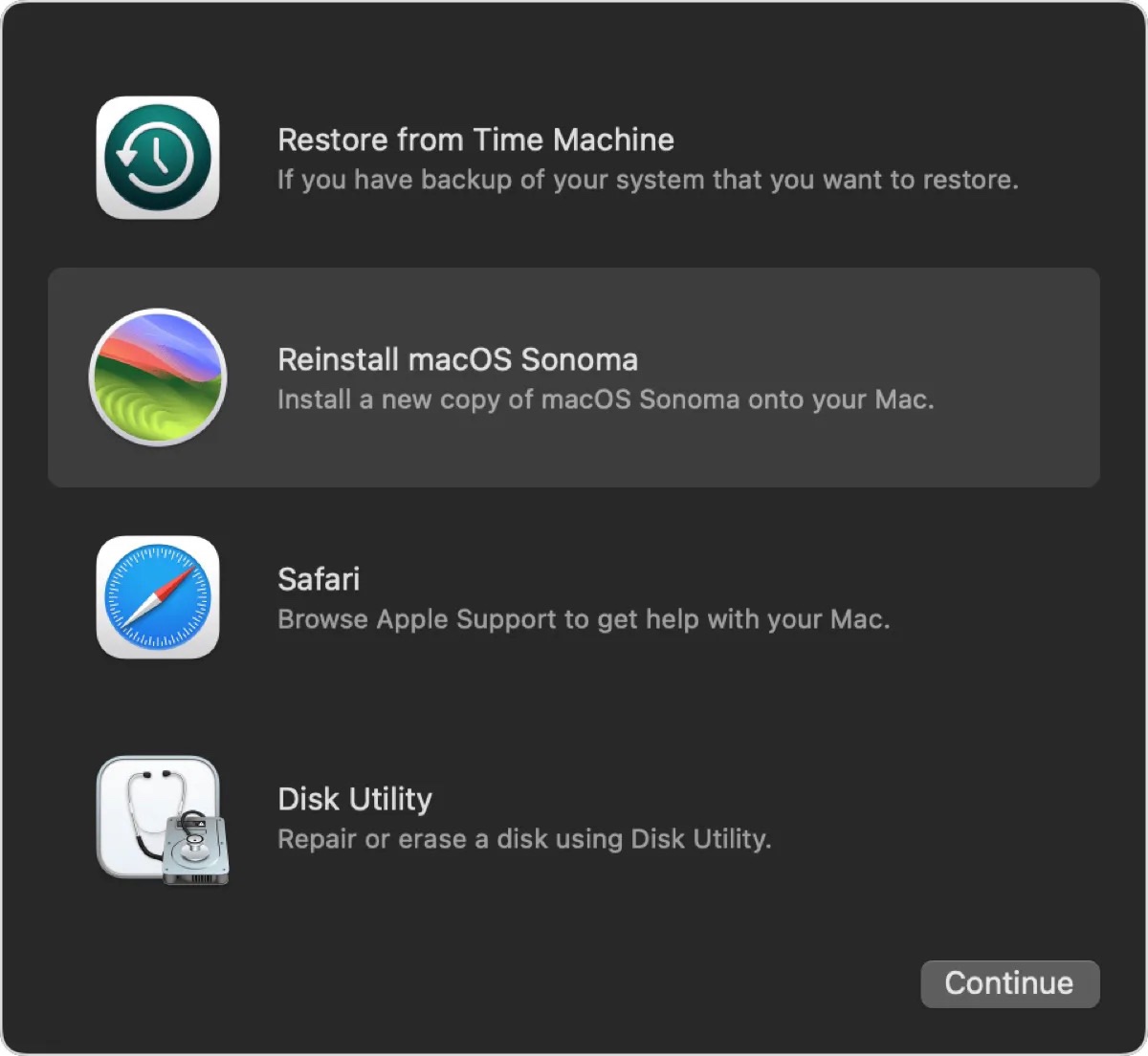 Reinstall macOS to fix macOS Sequoia update stuck