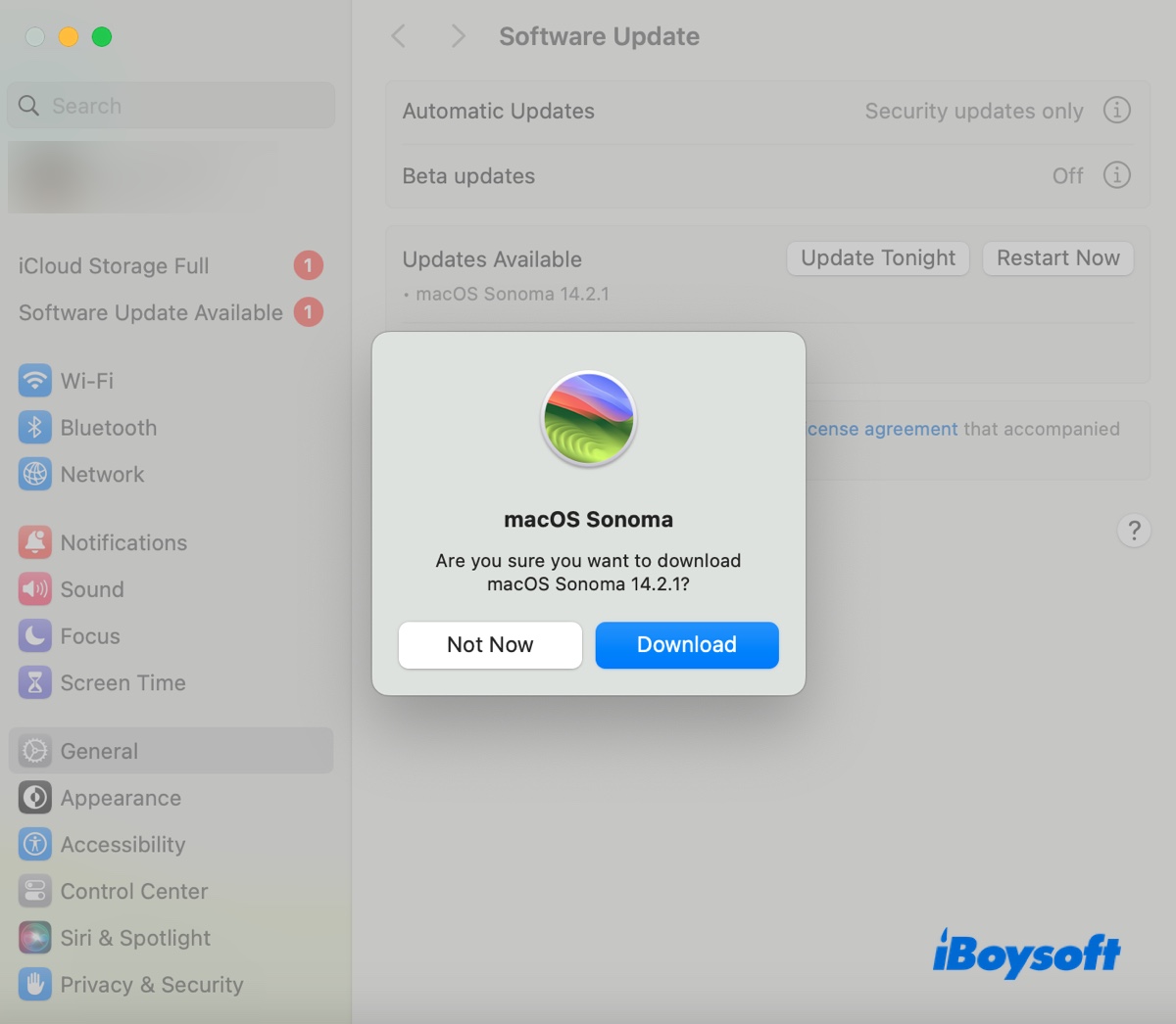 Confirm to download macOS Sonoma installer