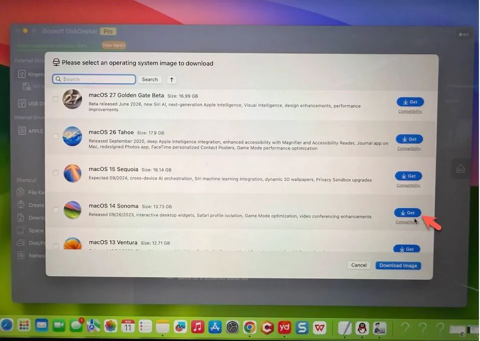 start downloading macOS Sonoma DMG