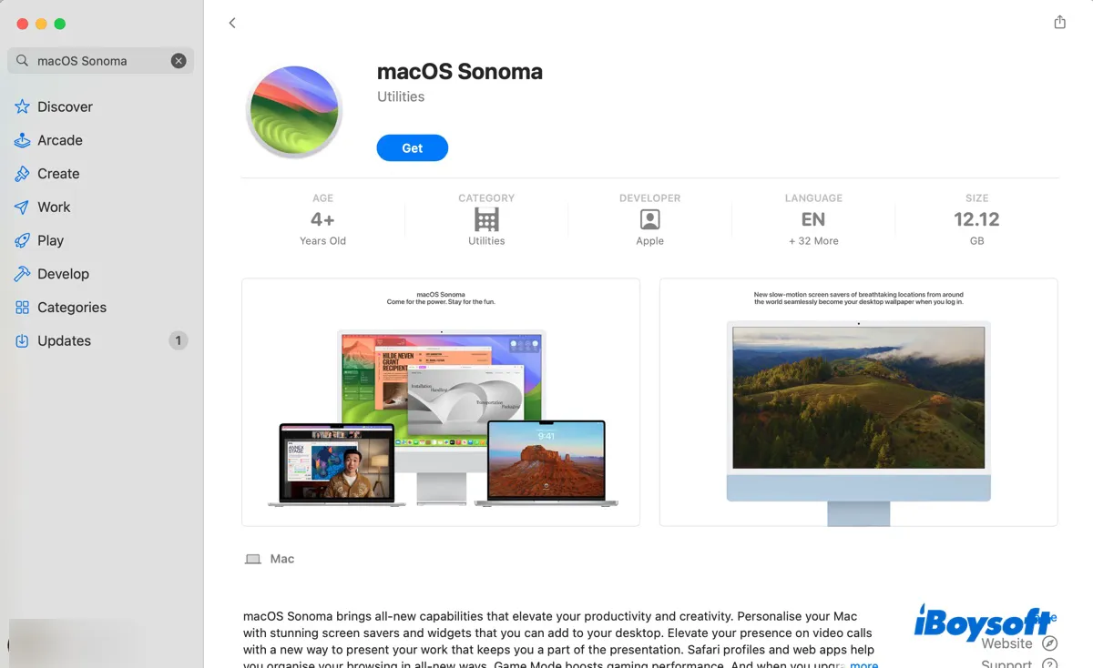 Mac App StoreからmacOS Sonomaの完全インストーラをダウンロードする方法