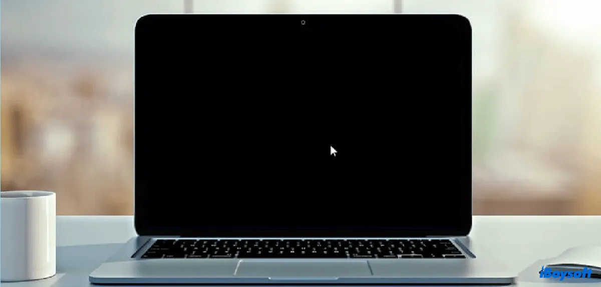 Pantalla negra en macOS Sonoma con un cursor