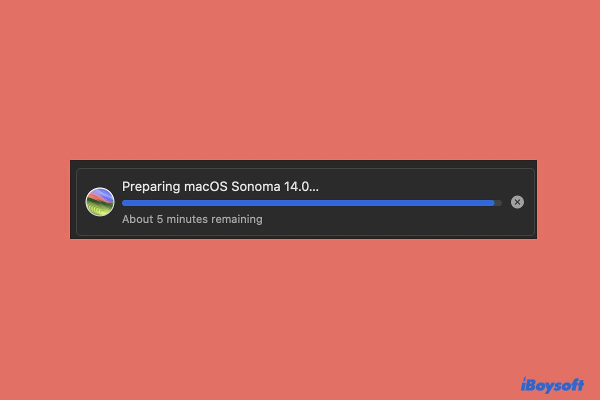 macOS Sonoma Update hängt fest