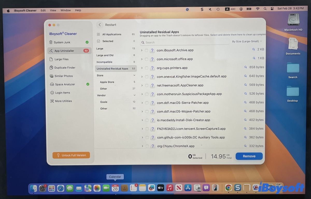 Delete app leftovers