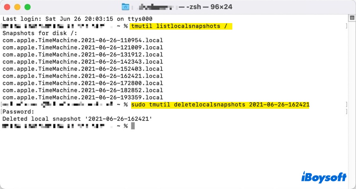 So löschen Sie Time Machine lokale Snapshots, um Systemdaten auf dem Mac zu löschen