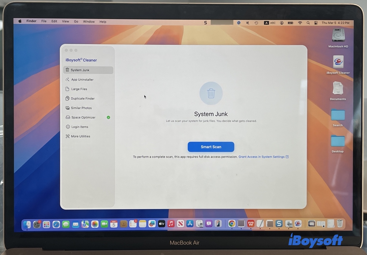Scan for System Junk on Mac