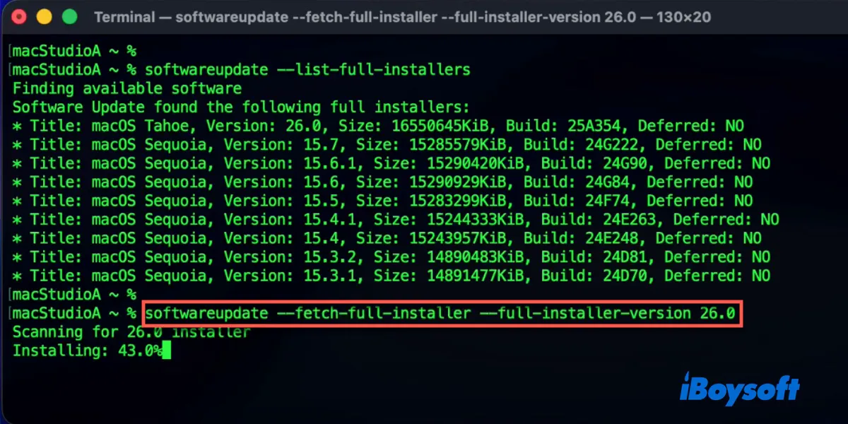 Baixar o instalador completo do macOS Tahoe