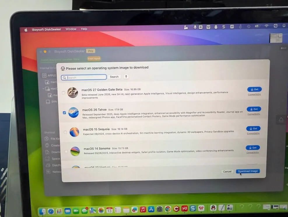 descargar macOS 26