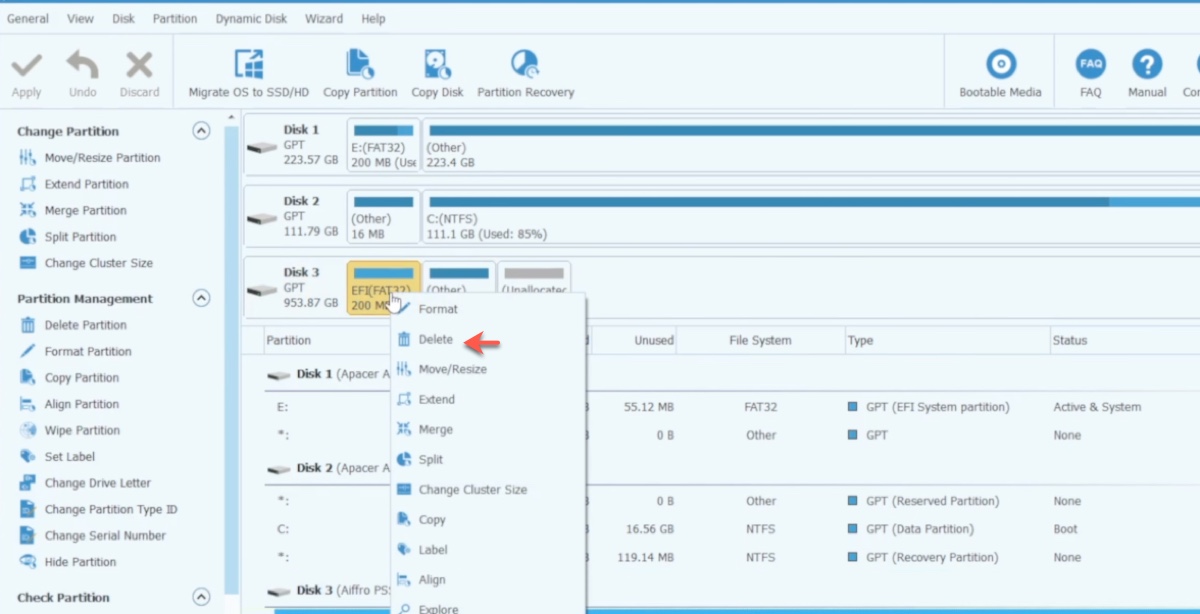 Conteúdo vazio na partição EFI da sua unidade USB inicializável