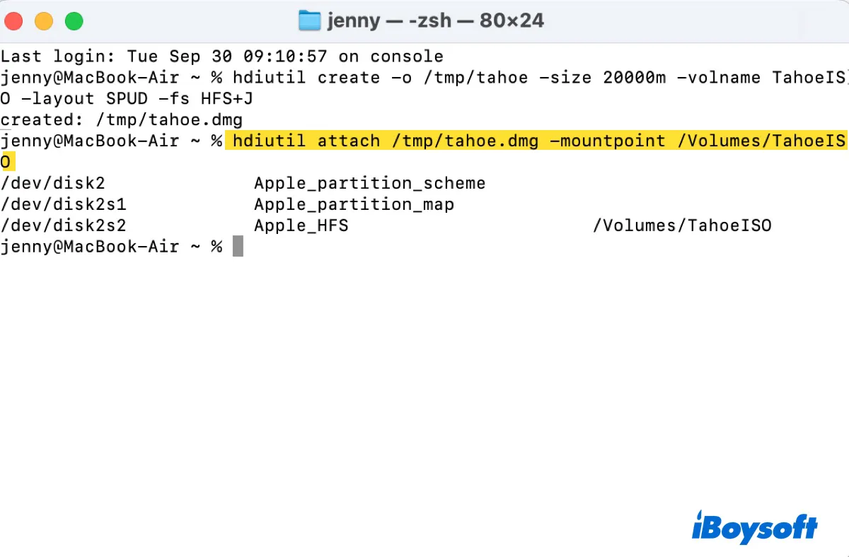 Montar el archivo DMG de macOS Tahoe