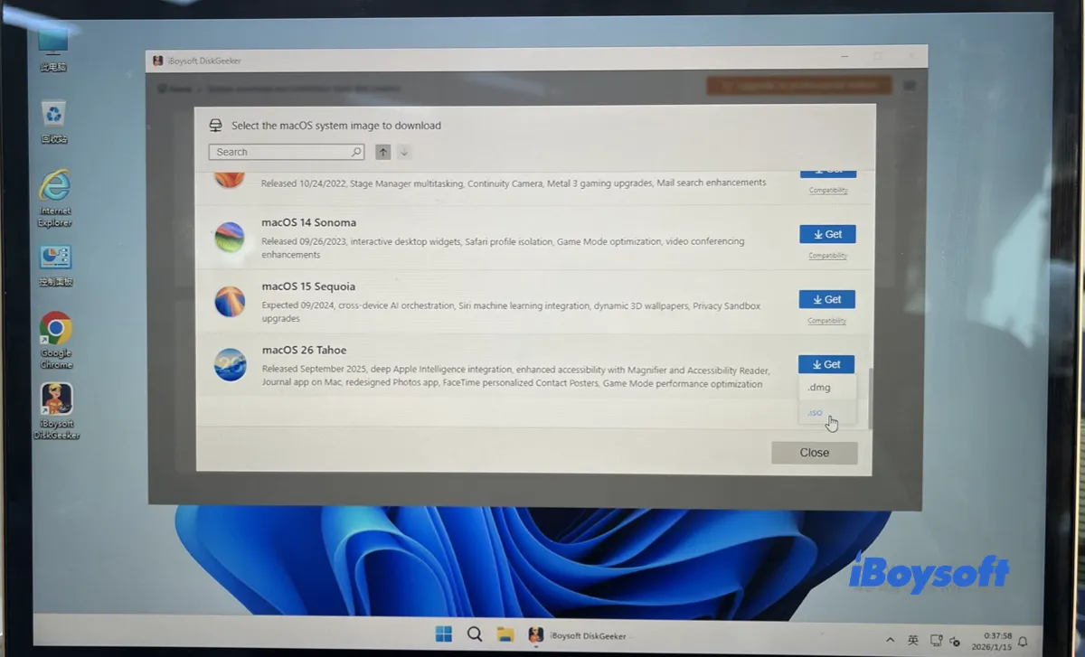Download macOS Tahoe ISO image