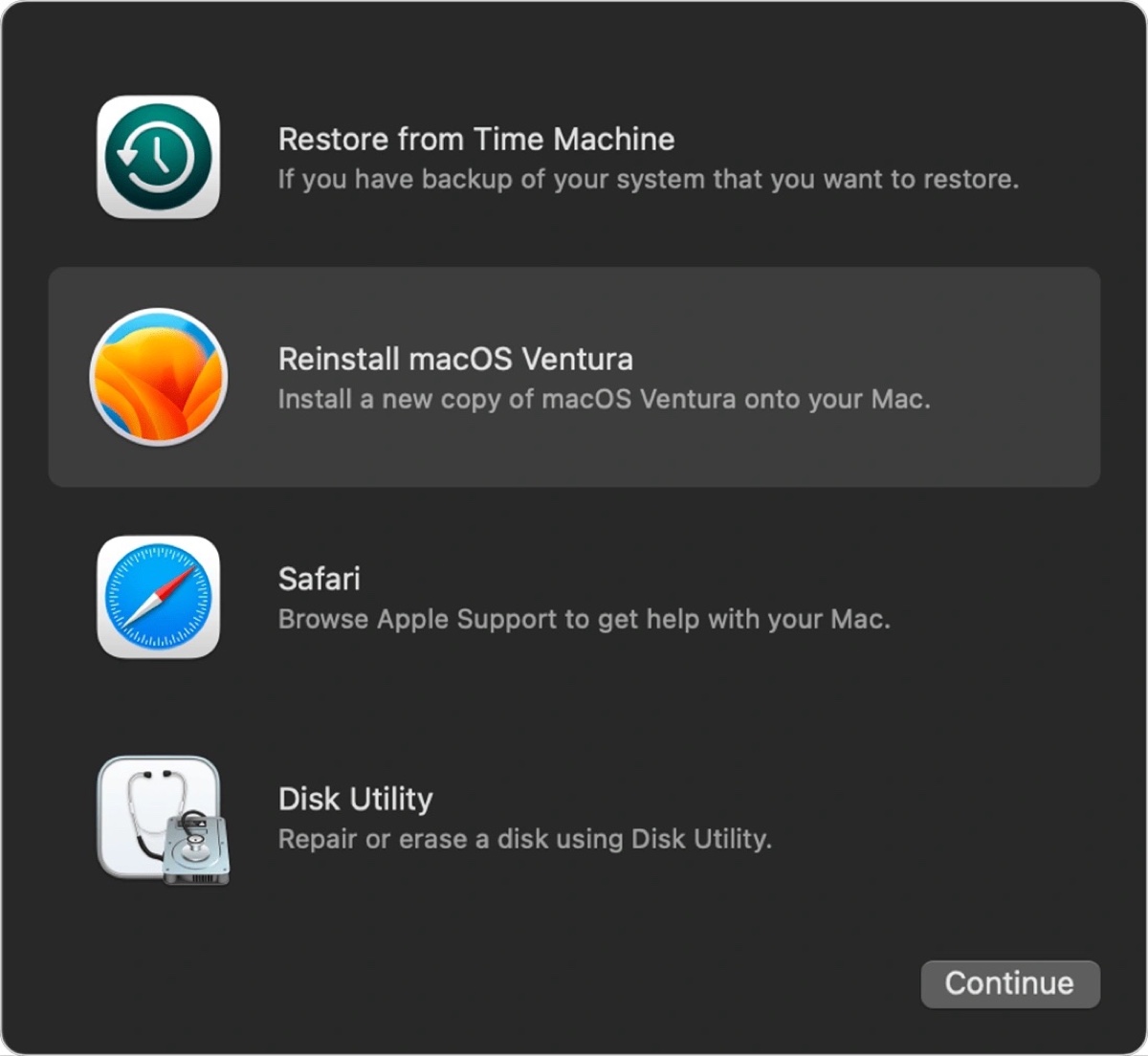 Install macOS Ventura from Internet Recovery