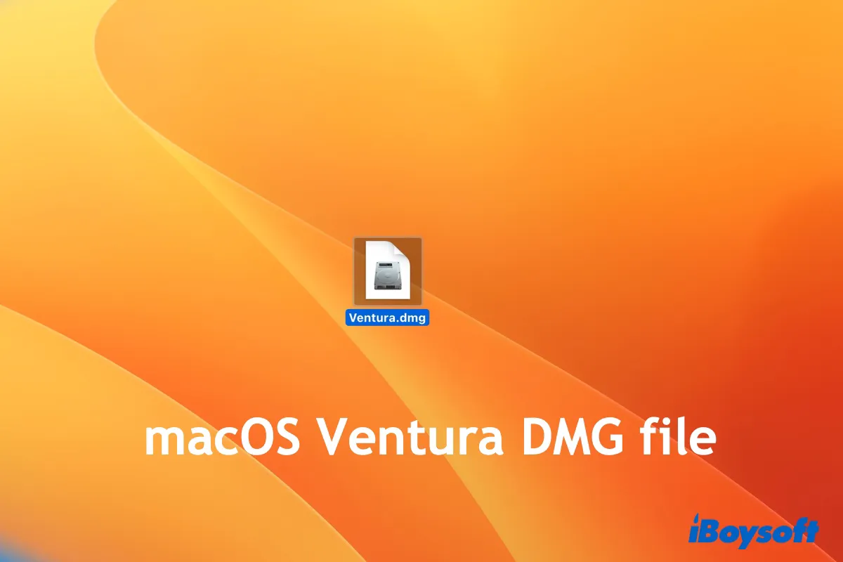 Téléchargement du fichier macOS Ventura DMG