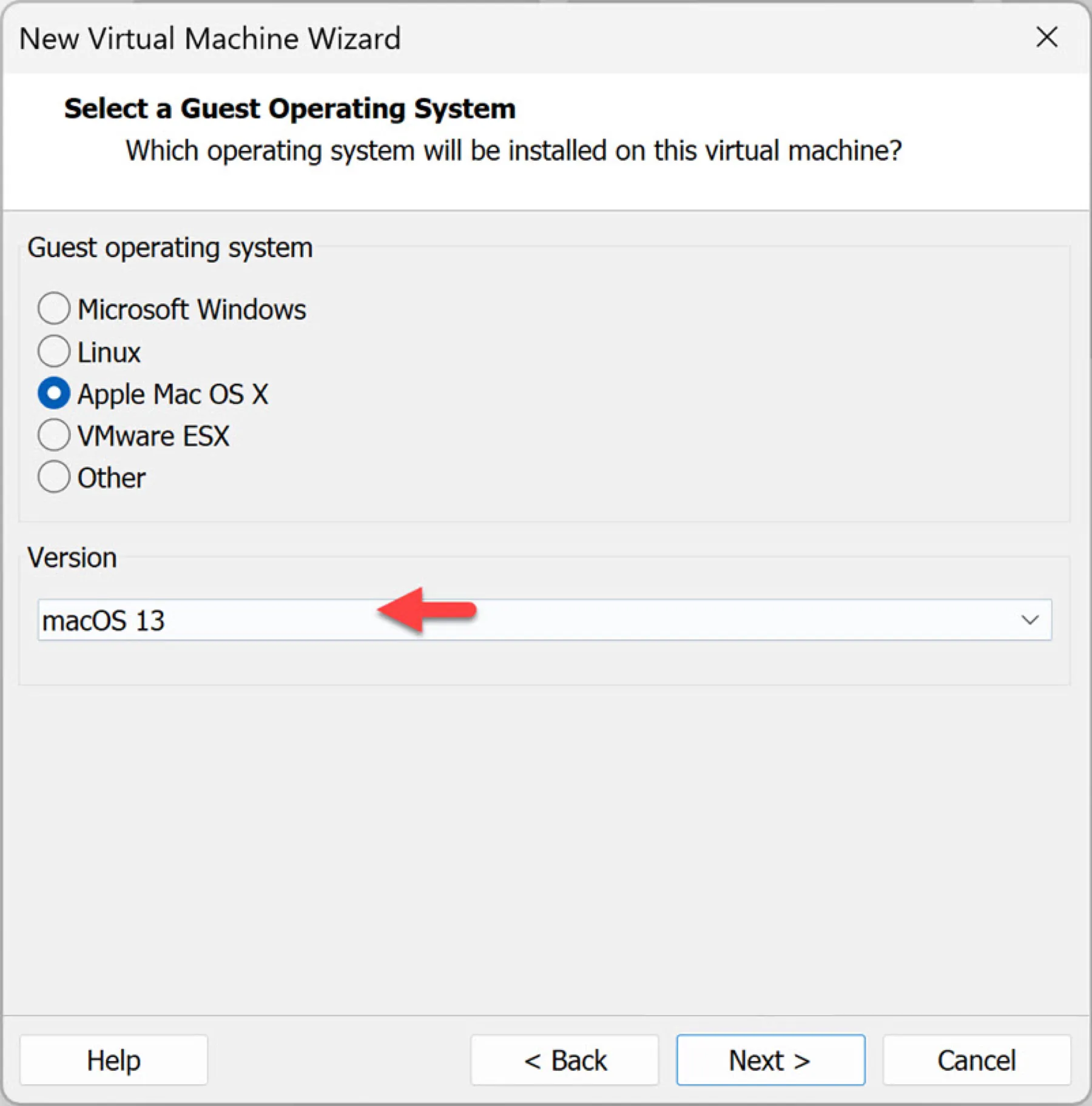 Select to install macOS 13 Ventura