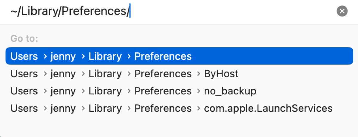 Macでマウスファイルにアクセスするために設定フォルダを開く