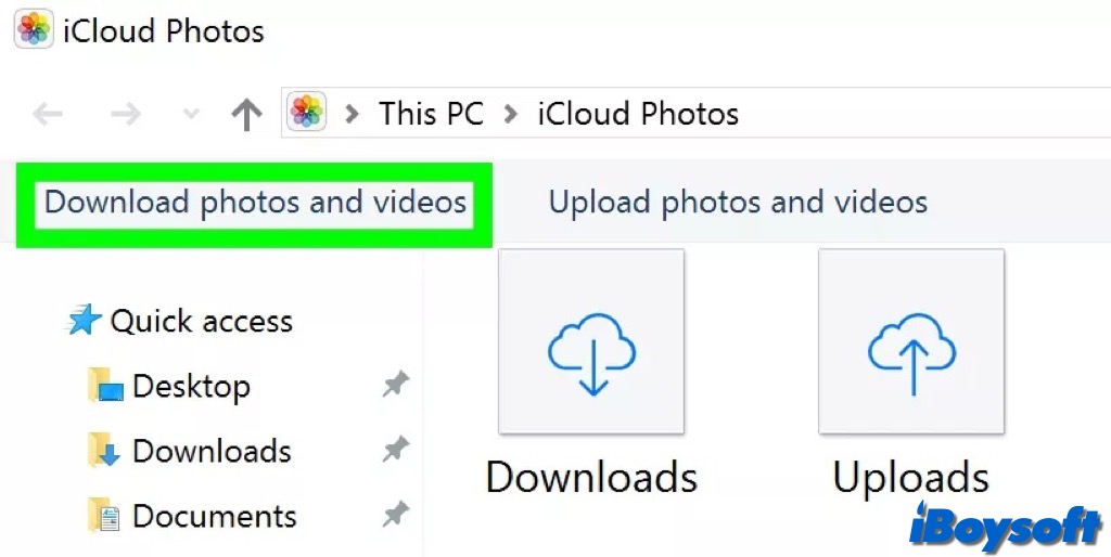 descargar fotos de iCloud para Windows