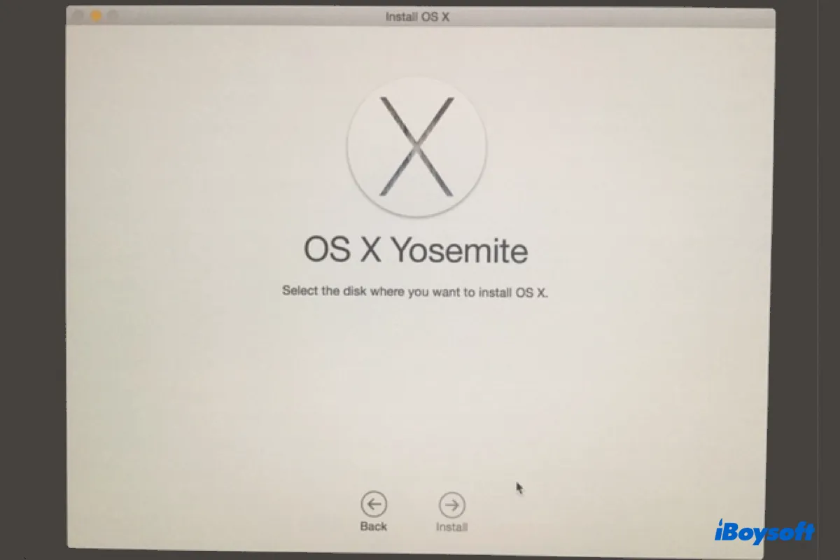 OS Xをインストールするディスクが見つからない問題の修正方法